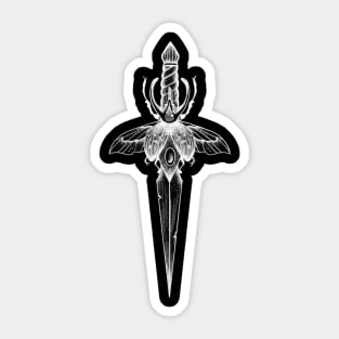 Dagger and Beetle (white version) Sticker